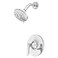 Pfister Weller Single Handle Shower Trim Kit with MultiFunction Shower Head 5 Spray Modes Rain Massage Champagne Polished Chrome Finish 2Hole Install LG897WRC