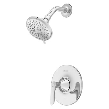 Pfister Weller Single Handle Shower Trim Kit with MultiFunction Shower Head 5 Spray Modes Rain Massage Champagne Polished Chrome Finish 2Hole Install LG897WRC