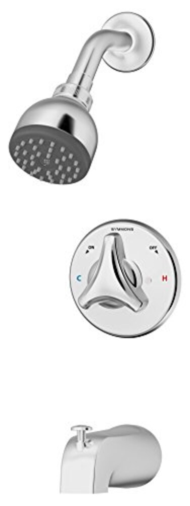 Symmons 9602PTRM Origins Tub and Shower Trim Package with Single Function Shower Head with Single Knob Handle No Rough In Valve Included Chrome