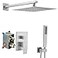 JingGang Brushed Nickel Shower System 10 Inch Bathroom Luxury Rain Mixer Shower Combo Set Wall Mounted Rainfall Shower Head and Handheld System Shower Faucet Roughin Valve Body and Trim Kit