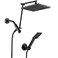 BRIGHT SHOWERS High Pressure Rain Shower Head Combo with Double Extension Arm 8 Inch Rainfall Shower Head with Handheld Spray Height Adjustable Dual Square Showerhead Set OilRubbed Bronze