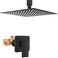 Heyalan Shower Faucet Set Square Stainless Steel Bathroom Rainfall Shower System One Handle Single Function Shower Trim Kit with Roughin Valve Male ThreadCeiling Mount10 InchMatte Black