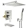 SHAMANDA Shower System with Waterfall Tub Spout and Handheld Shower Head 12 Rain Shower Faucet Sets Complete with Shower Roundin Valve and Trim Wall Mount Brushed Nickel L1012