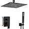 Heable Matte Black Shower System Bathroom 12 Inch Rain Shower Head Ceiling Mount with Handheld Luxury High Pressure Shower Combo Set Shower Faucet Roughin Valve Body and Trim Kit