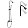 Cinwiny Matte Black Wall Mount Outdoor Shower Kit with Hand Held Spray Two Cross Handles with Adjustable Slide Bar Two Function Exposed Shower Faucet System