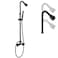 Cinwiny Matte Black Wall Mount Outdoor Shower Kit with Hand Held Spray Two Cross Handles with Adjustable Slide Bar Two Function Exposed Shower Faucet System