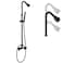 Cinwiny Matte Black Wall Mount Outdoor Shower Kit with Hand Held Spray Two Cross Handles with Adjustable Slide Bar Two Function Exposed Shower Faucet System