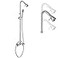 Cinwiny Polish Chrome Wall Mount Outdoor Shower Kit with Hand Held Sprayer Double Cross Handles with Adjustable Slide Bar Dual Function Exposed Shower Faucet System