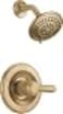 Delta Lahara 14 Series 5Setting Shower Faucet Set Brushed Gold Shower Head and Handle Set Valve Trim Kit Champagne Bronze T14238CZ Valve Not Included