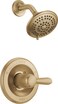 Delta Lahara 14 Series 5Setting Shower Faucet Set Brushed Gold Shower Head and Handle Set Valve Trim Kit Champagne Bronze T14238CZ Valve Not Included