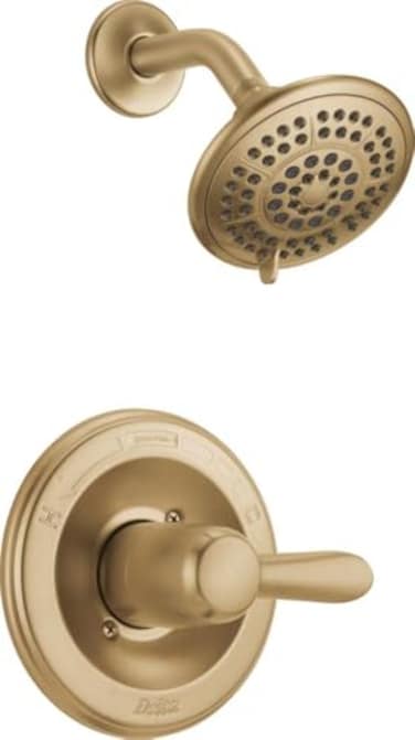 Delta Lahara 14 Series 5Setting Shower Faucet Set Brushed Gold Shower Head and Handle Set Valve Trim Kit Champagne Bronze T14238CZ Valve Not Included