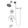 Symmons 550615TRM Elm 2Handle Tub and 5Spray Shower Trim with 3Spray Hand Shower in Polished Chrome Valves Not Included