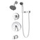 Symmons 550615TRM Elm 2Handle Tub and 5Spray Shower Trim with 3Spray Hand Shower in Polished Chrome Valves Not Included
