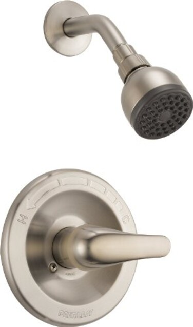 Peerless SingleHandle Shower Faucet Trim Kit with SingleSpray TouchClean Shower Head Brushed Nickel PTT188743BN Valve Not Included