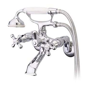 Kingston Brass KS266C Kingston Wall Mount Clawfoot Tub Faucet with Hand Shower Polished Chrome