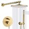 TRUSTMI 12 Inch Brushed Gold Rain Shower System Solid Brass Wall Mounted Shower Faucet Set with Handheld Spray cUPC AntiScald Pressure Balance Roughin Valve Trim Included