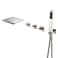 sumerain Wall Mount Tub Faucet Brushed Nickel with Hand Shower and Wide Waterfall Spout High Flow Rate SUMERAIN