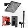 DEOLER Shower System with Handheld Shower Rainfall Shower Faucet Set with 10 Inch Shower Head and Handheld Wall Mounted Bathroom Shower System Faucet Set Roughin Valve and Trim Kit Matte Black