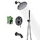 sumerain Matte Black Rain Shower Systems with Waterfall Tub Spout Shower Faucets Sets Complete with 8 Inches Rain Shower Head and Handheld