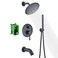 sumerain Matte Black Rain Shower Systems with Waterfall Tub Spout Shower Faucets Sets Complete with 8 Inches Rain Shower Head and Handheld