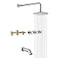 sumerain Tub and Shower Faucet Set 3 Handle with Valve Brushed Nickel High Flow Waterfall Tub Spout and Rain Shower Head SUMERAIN