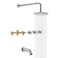 sumerain Tub and Shower Faucet Set 3 Handle with Valve Brushed Nickel High Flow Waterfall Tub Spout and Rain Shower Head SUMERAIN