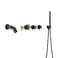 SUMERAIN Wall Mount Bathtub Faucet with Hand Shower3 Handle Tub Shower Faucet Matte Black High Flow Waterfall Tub Filler