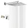 GGStudy Brushed Nickel Shower Faucet Single Function Shower Trim Kit with Roughin Valve Shower Set Bath Rainfall Shower Faucet System 10 inch Square Stainless Steel Metal Shower Head