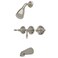 Kingston Brass KB238KL Tub and Shower Faucet with Three Lever Handle Brushed Nickel5Inch Spout Reach