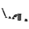 sumerain Waterfall Roman Tub Faucet Matte Black Deck Mount Bath Tub Filler with Hand ShowerHigh FlowSUMERAIN