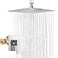 Airuida Shower Faucet Set and Handle Set Single Function Shower Trim Kit Ceiling Mount Rainfall Shower System with Male Threads and Roughin Valve 10 Inch Square Shower Head Chrome Polish