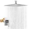 Airuida Shower Faucet Set and Handle Set Single Function Shower Trim Kit Ceiling Mount Rainfall Shower System with Male Threads and Roughin Valve 10 Inch Square Shower Head Chrome Polish