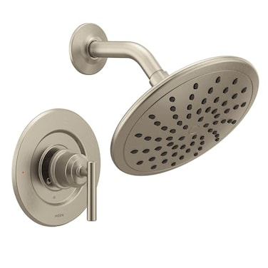 Moen Gibson Brushed Nickel 8Inch Wide High Pressure Modern Rainshower Shower Head Set with Lever Handle Kit for Bathtub Valve Required T3002EPBN