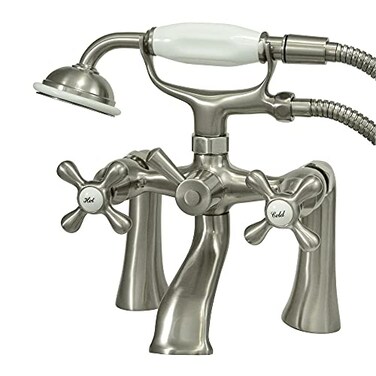Kingston Brass KS268SN Victorian 7Inch Deck Mount Tub and Shower Faucet Brushed Nickel