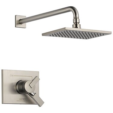 Delta Faucet Vero 17 Series DualFunction Shower Trim Kit with SingleSpray TouchClean Rain Shower Head Stainless T17253SS Valve Not Included