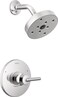Delta Faucet Trinsic 14 Series SingleFunction Shower Trim Kit with SingleSpray H2Okinetic Shower Head Chrome T14259 Valve Not Included