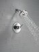 Delta Faucet Trinsic 14 Series SingleFunction Shower Trim Kit with SingleSpray H2Okinetic Shower Head Chrome T14259 Valve Not Included