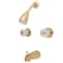 Kingston Brass KB142 Twin Acrylic Handle Tub and Shower Faucet Polished Brass5Inch Spout Reach