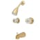 Kingston Brass KB142 Twin Acrylic Handle Tub and Shower Faucet Polished Brass5Inch Spout Reach