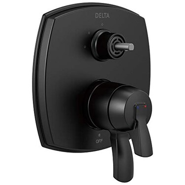 DELTA Stryke 17 Series Integrated Diverter Trim with Three Function Diverter Less Diverter Handle Matte Black