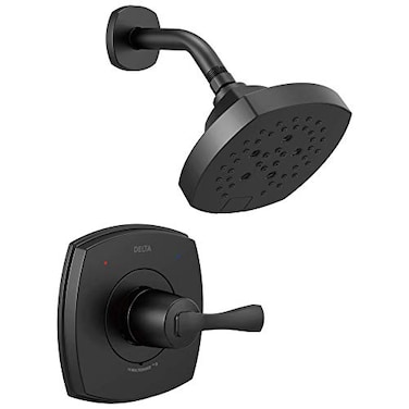 Delta Faucet Stryke 14 Series SingleFunction Shower Faucet Shower Trim Kit SingleSpray H2Okinetic Shower Head Matte Black T14276BL Valve Not Included