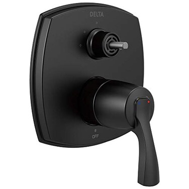 Delta Styke SingleFunction Shower Handle Valve Trim Kit with 3Way Integrated Diverter Matte Black Shower System Valve with Diverter Matte Black T24876BLLHP Handle Not Included