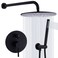 TRUSTMI Matte Black Shower System Wall Mounted Pressure Balance 10Inch Rainfall Shower Set with Brass RoughIn Diverter Valve and Trim Kit