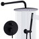 TRUSTMI Matte Black Shower System Wall Mounted Pressure Balance 10Inch Rainfall Shower Set with Brass RoughIn Diverter Valve and Trim Kit