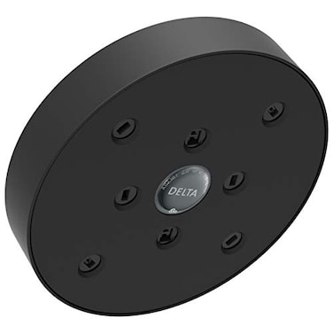 Delta Faucet H2Okinetic Single Setting Raincan Shower Head Black Round Shower Head Rainfall Shower Head High Pressure Shower Head 175 GPM Flow Rate Matte Black RP70175BL