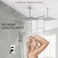 SR SUN RISE 12 Inch Ceiling Mounted Shower System Rain Mixer Combo Set Rainfall Shower Head System Faucet Trim Repair Kits Polished Chrome Roughin Valve Body and Trim Included
