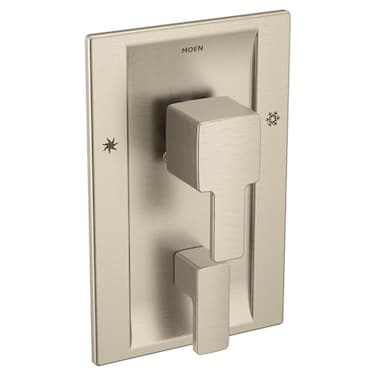 Moen 90 Degree Brushed Nickel PosiTemp Shower Valve with Builtin 3Function Transfer Valve Trim Kit Valve Required TS2710BN