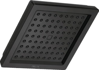 Delta Faucet SingleSpray Shower Head Matte Black Square 25 GPM Shower Head Matte Black RP62283BL