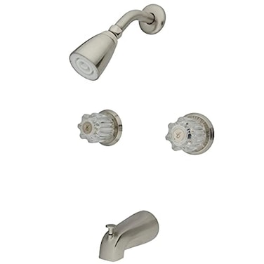 Kingston Brass KB148 Americana DoubleHandle Tub and Shower Faucet in Brushed Nickel