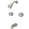 Kingston Brass KB148 Americana DoubleHandle Tub and Shower Faucet in Brushed Nickel